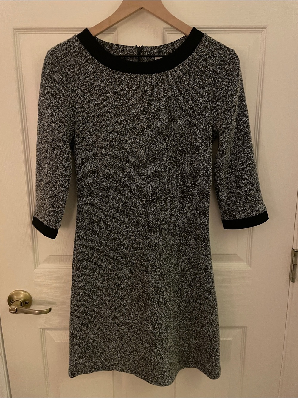 Sabrina Diamanti Classic Black & White Knit Dress, S
